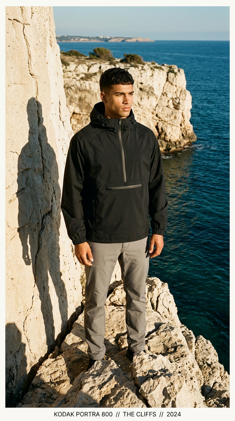 Venice Black Windbreaker Jacket