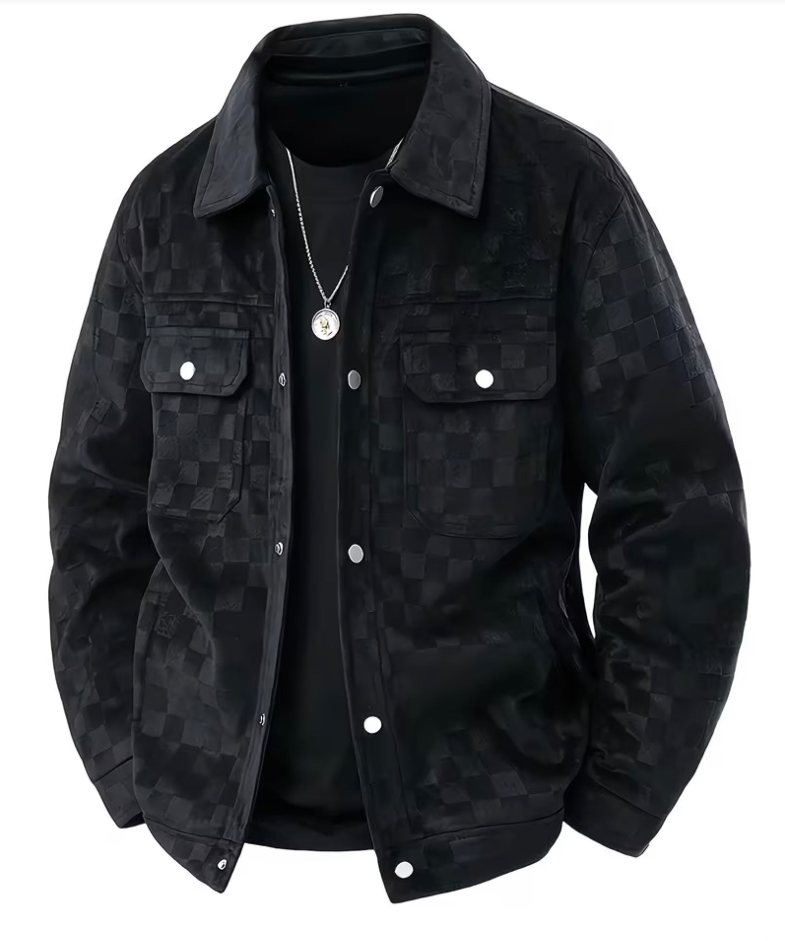 Varsity Chequered Black Jacket