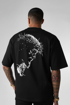 Jesus King Black T-shirt photoshoot